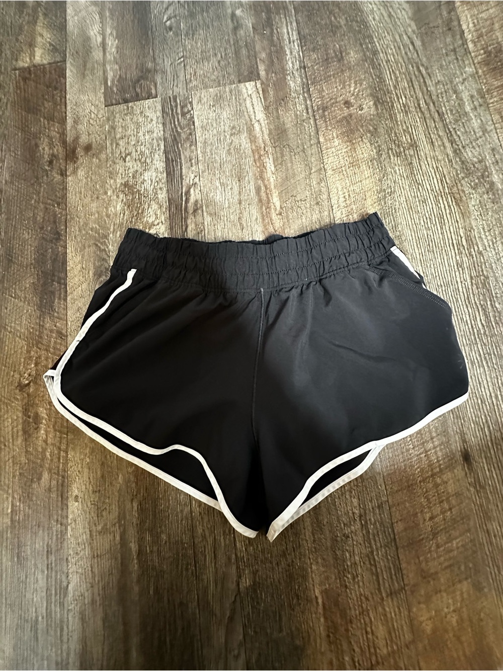 Black Athletic Running Shorts with White Trim